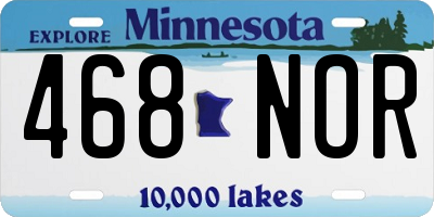 MN license plate 468NOR