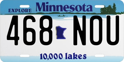 MN license plate 468NOU