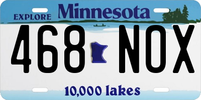 MN license plate 468NOX