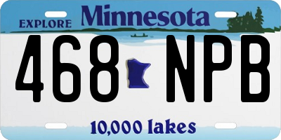 MN license plate 468NPB