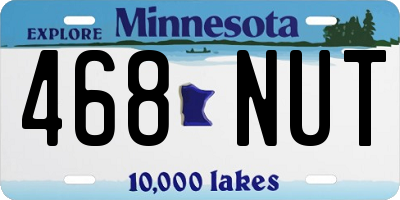 MN license plate 468NUT