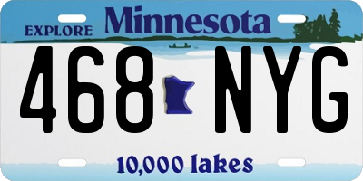 MN license plate 468NYG