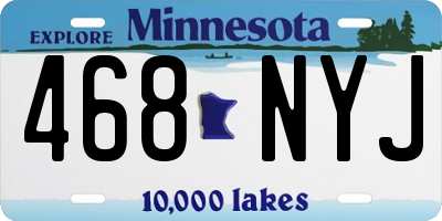 MN license plate 468NYJ