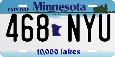 MN license plate 468NYU