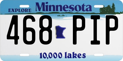 MN license plate 468PIP