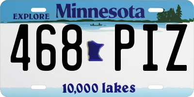 MN license plate 468PIZ