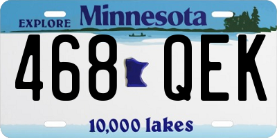 MN license plate 468QEK