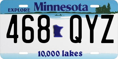 MN license plate 468QYZ