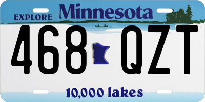MN license plate 468QZT