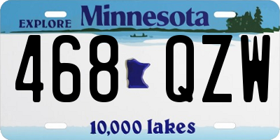 MN license plate 468QZW