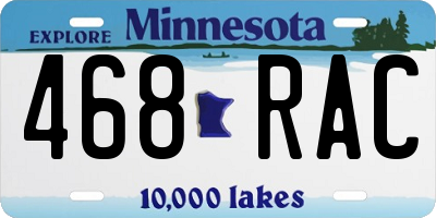 MN license plate 468RAC