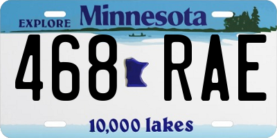 MN license plate 468RAE