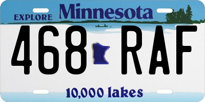 MN license plate 468RAF