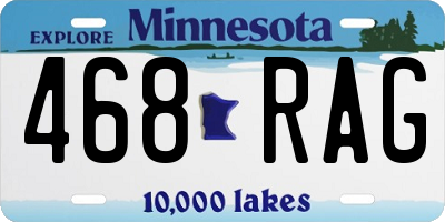 MN license plate 468RAG