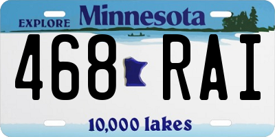 MN license plate 468RAI