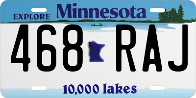 MN license plate 468RAJ