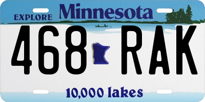 MN license plate 468RAK