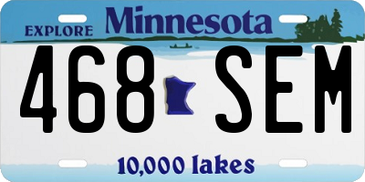 MN license plate 468SEM