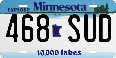 MN license plate 468SUD