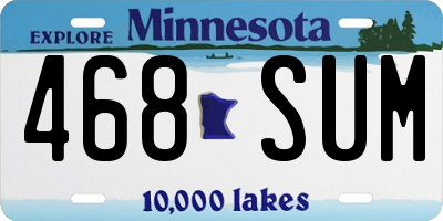 MN license plate 468SUM
