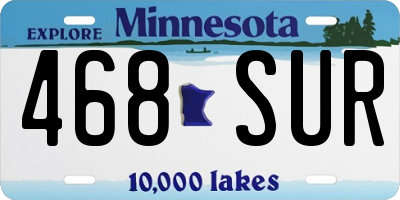 MN license plate 468SUR