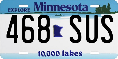 MN license plate 468SUS
