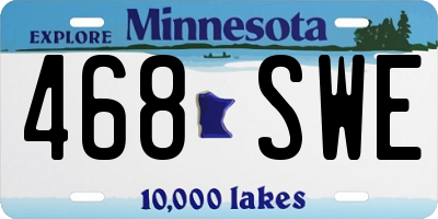 MN license plate 468SWE
