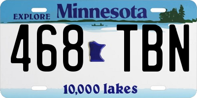 MN license plate 468TBN