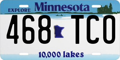 MN license plate 468TCO
