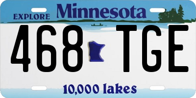 MN license plate 468TGE
