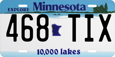 MN license plate 468TIX