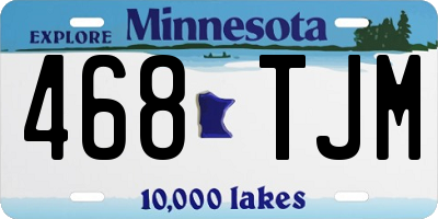 MN license plate 468TJM