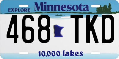 MN license plate 468TKD