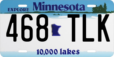 MN license plate 468TLK