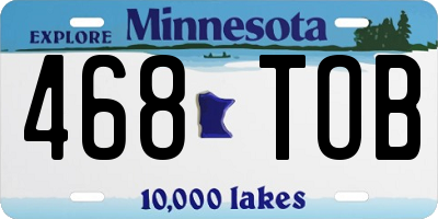 MN license plate 468TOB