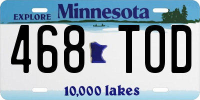 MN license plate 468TOD
