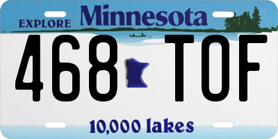 MN license plate 468TOF