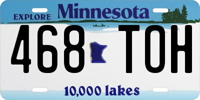 MN license plate 468TOH