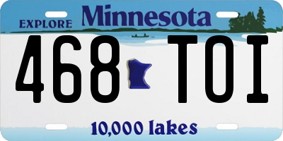 MN license plate 468TOI