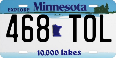 MN license plate 468TOL