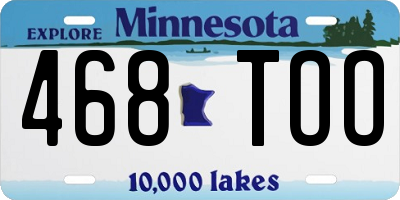 MN license plate 468TOO