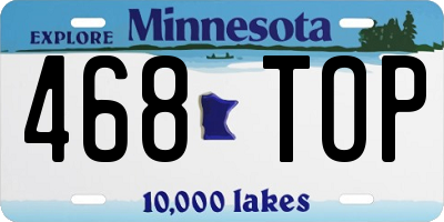 MN license plate 468TOP
