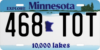 MN license plate 468TOT