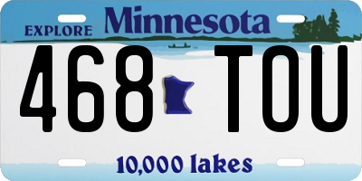 MN license plate 468TOU