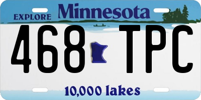 MN license plate 468TPC