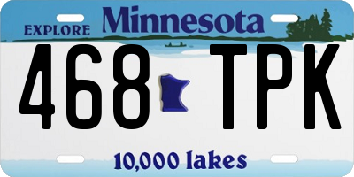 MN license plate 468TPK