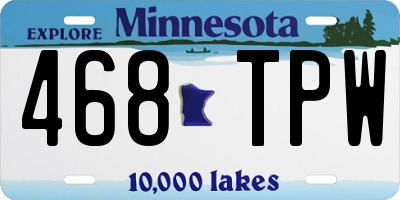 MN license plate 468TPW