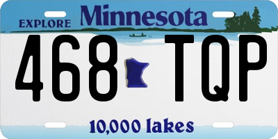 MN license plate 468TQP