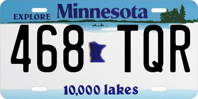 MN license plate 468TQR