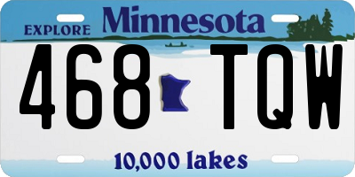 MN license plate 468TQW